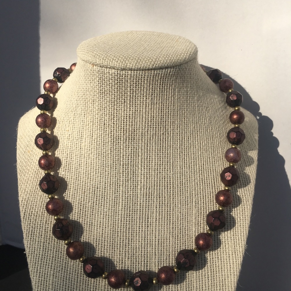 Pewter Color Bead Necklace